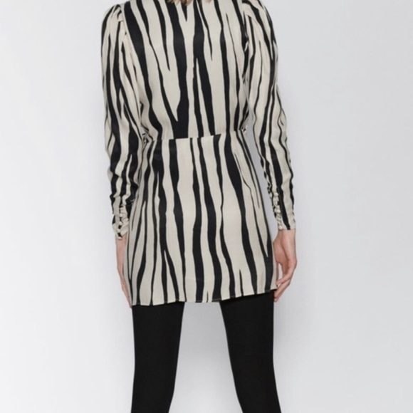 ZARA ZEBRA PRINT WRAP MINI DRESS bloggers favorite - Picture 6 of 15